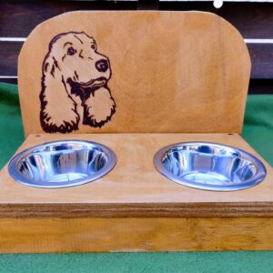 Support de gamelles pour petit chien -personnalisable