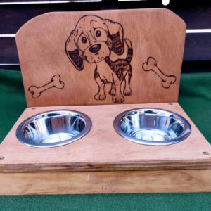 Support de gamelles pour petit chien -personnalisable