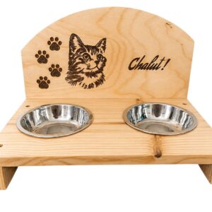 Support de gamelles à chat personnalisable