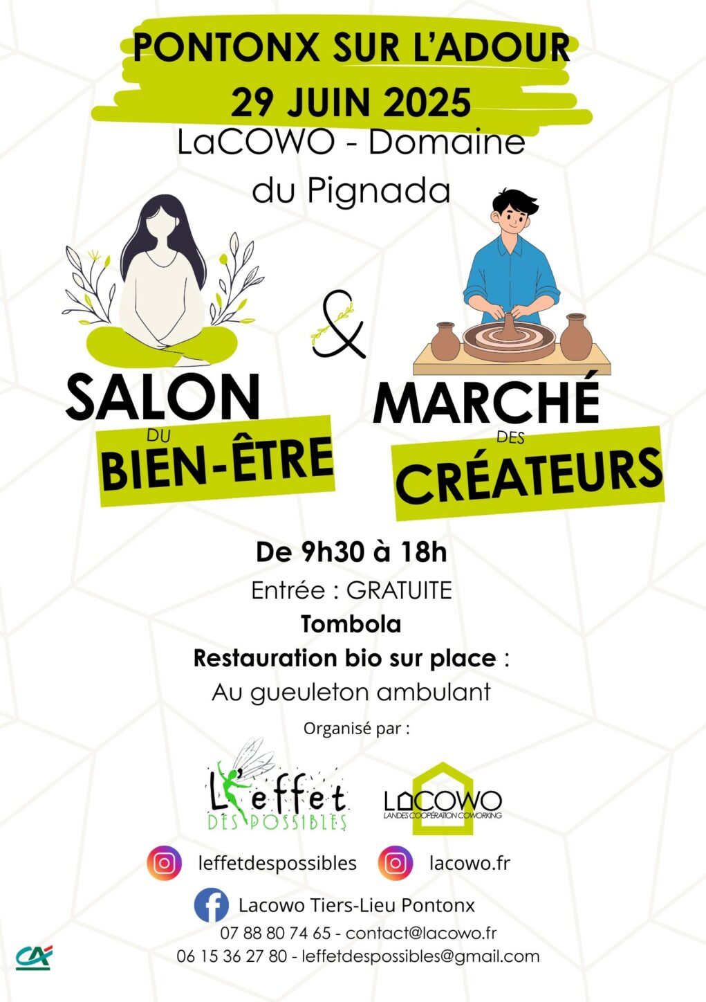 Marché de créateurs et Salon de Bien Etre le 29 juin à Pontonx sur l’Adour