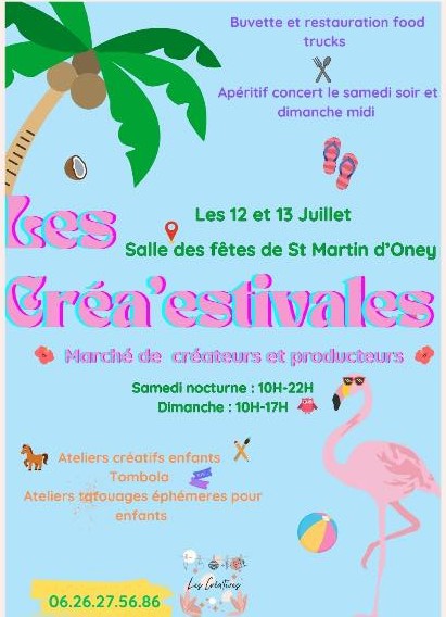 Les Créa’estivales les 12 et 13 juillet 2025 à St Martin d’Oney