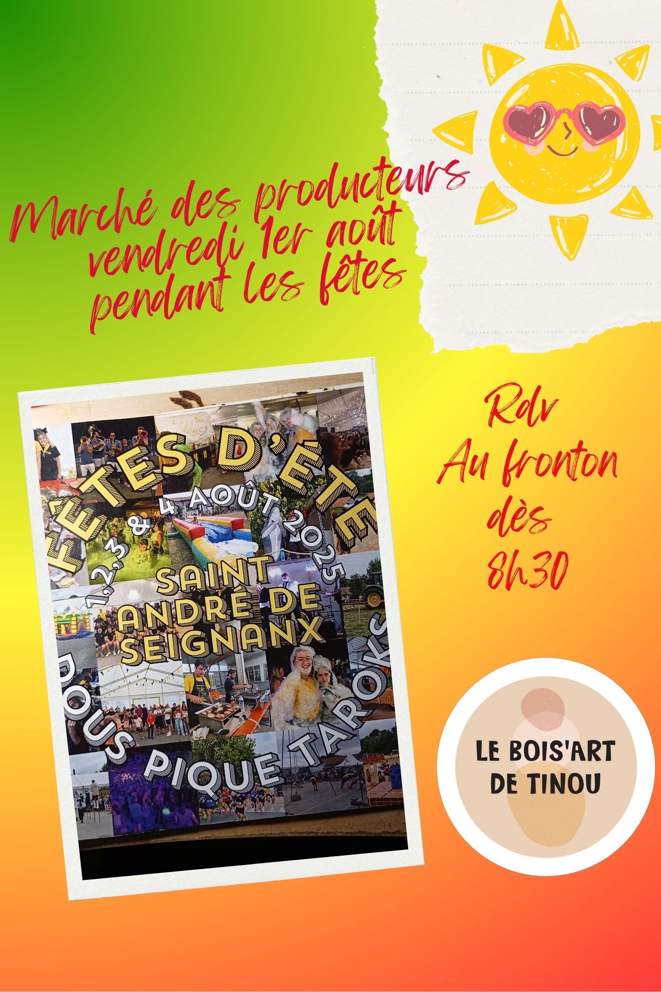 Marché créateurs producteurs Vendredi 1er Août à St André de Seignanx